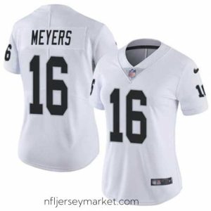 Premium Las Vegas Raiders 16 Jakobi Meyers White 2023 F.U.S.E With John Madden Patch Vapor Limited Stitched Football Jersey