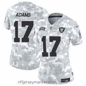 Top notch Las Vegas Raiders 17 Davante Adams 2024 F.U.S.E Arctic Camo Salute To Service Limited Stitched Jersey