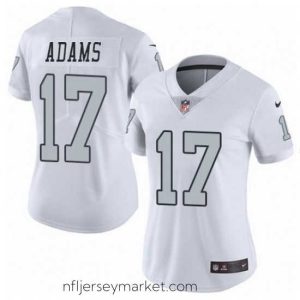 Premium Las Vegas Raiders 17 Davante Adams White Color Rush Limited Stitched Jersey