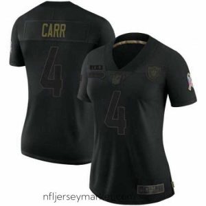 Stunning Las Vegas Raiders 4 Derek Carr Black 2020 Salute To Service Limited Jersey