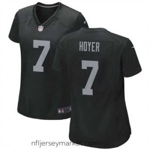 Magnificent Las Vegas Raiders 7 Brian Hoyer Black Stitched Jersey  Run Small