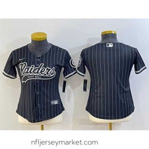 Superb Las Vegas Raiders Black With Patch Cool Base Stitched Baseball Jersey