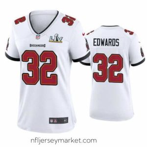 Gorgeous Mike Edwards Buccaneers White Super Bowl Lv Game Jersey