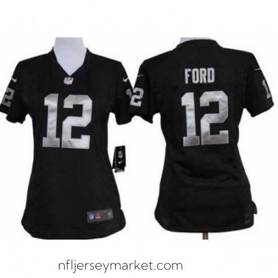Superb Nike Oakland Raiders #12 Jacoby Ford Black Nike NFL Jerseys