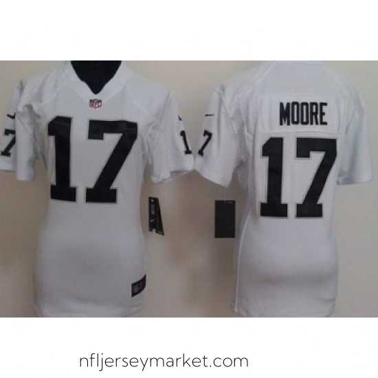 Irresistible Nike Oakland Raiders #17 Denarius Moore White Nike NFL Jerseys