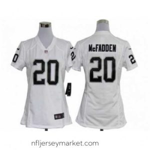 Top notch Nike Oakland Raiders #20 Darren McFadden White jerseys