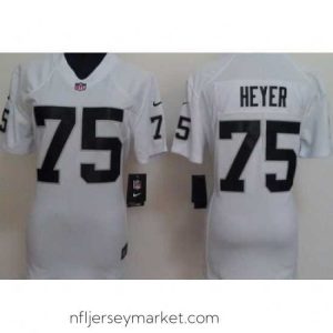 Superb Nike Oakland Raiders #75 Stephon Heyer White Nike NFL Jerseys