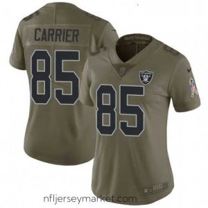 Alluring Nike Oakland Raiders 85 Derek Carrier Limited Olive 2017 Salute to Service NFL Jersey
