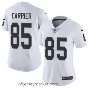 Magnificent Nike Oakland Raiders 85 Derek Carrier White Vapor Untouchable Elite Player NFL Jersey
