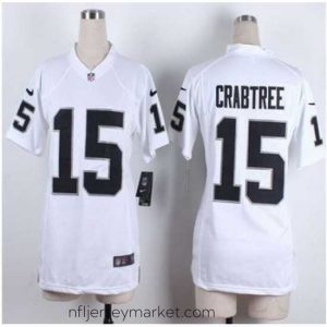 Alluring Nike Raiders #15 Michael Crabtree White Stitched NFL Elite Jersey