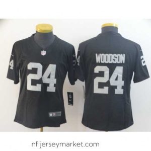 Luxurious Nike Raiders 24 Charles Woodson Black Vapor Untouchable Limited Jersey
