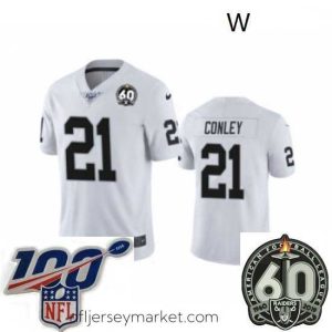 Alluring Oakland Raiders #21 Gareon Conley White 60th Anniversary Vapor Untouchable Limited Player 100th Season Football Jersey