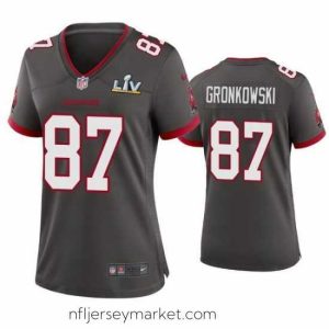 Premium Rob Gronkowski Buccaneers Pewter Super Bowl Lv Game Jersey