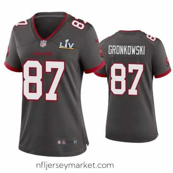 Premium Rob Gronkowski Buccaneers Pewter Super Bowl Lv Game Jersey