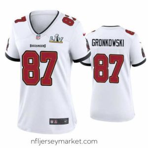 Luxurious Rob Gronkowski Buccaneers White Super Bowl Lv Game Jersey