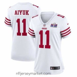 Premium San Francisco 49ers 11 Brandon Aiyuk White 2023 F.U.S.E  Vapor Limited Stitched Football 2024 Super Bowl LVIII Jersey