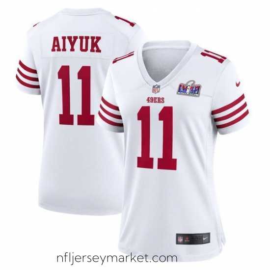 Premium San Francisco 49ers 11 Brandon Aiyuk White 2023 F.U.S.E Vapor Limited Stitched Football 2024 Super Bowl LVIII Jersey