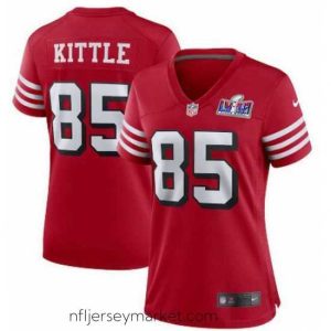 Magnificent San Francisco 49ers 85 George Kittle New Red 2023 F.U.S.E  Vapor Untouchable Limited Stitched Football 2024 Super Bowl LVIII Jersey