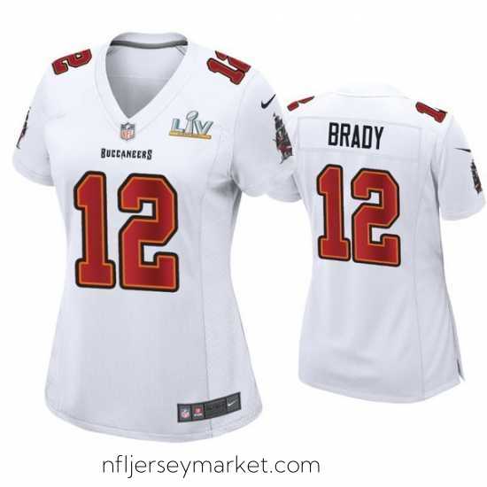 Alluring Tom Brady Buccaneers White Super Bowl Lv Game Fashion Jersey