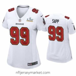 Alluring Warren Sapp Buccaneers White Super Bowl Lv Game Fashion Jersey