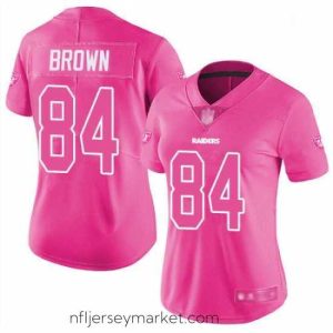 Exquisite Womens Antonio Brown Limited Pink Jersey Oakland Raiders Football 84 Jersey Rush Fashion
