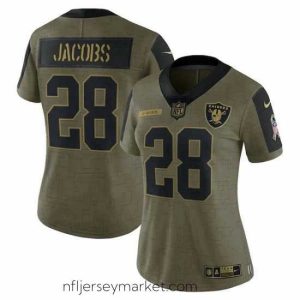 Stunning Women's Las Vegas Raiders Josh Jacobs Nike Olive 2021 Salute To Service Limited Player Jersey