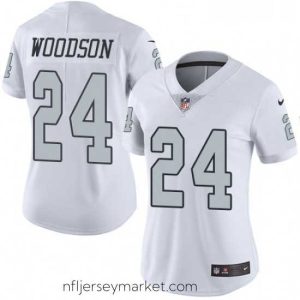 Superb Womens Nike Oakland Raiders 24 Charles Woodson Elite White Rush Vapor Untouchable NFL Jersey