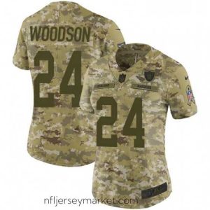 Irresistible Womens Nike Oakland Raiders 24 Charles Woodson Limited Camo 2018 Salute to Service NFL Jersey