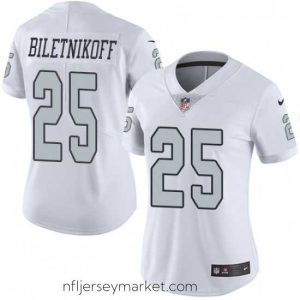 Top notch Womens Nike Oakland Raiders 25 Fred Biletnikoff Limited White Rush Vapor Untouchable NFL Jersey