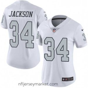 Irresistible Womens Nike Oakland Raiders 34 Bo Jackson Elite White Rush Vapor Untouchable NFL Jersey