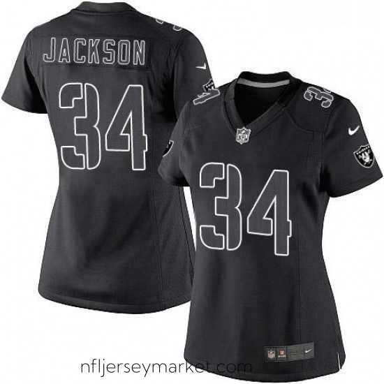 Magnificent Womens Nike Oakland Raiders 34 Bo Jackson Limited Black Impact NFL Jersey