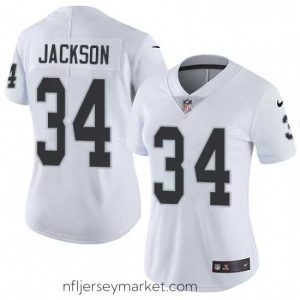 Premium Womens Nike Oakland Raiders 34 Bo Jackson White Vapor Untouchable Limited Player NFL Jersey