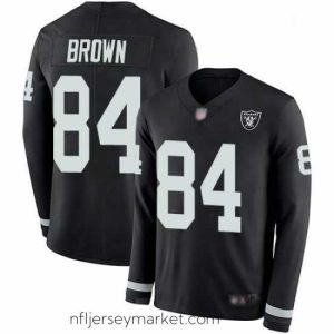 Irresistible Antonio Brown Limited Black Jersey Oakland Raiders Football 84 Jersey Therma Long Sleeve