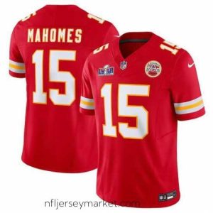Premium Kansas City Chiefs 15 Patrick Mahomes Red 2023 F.U.S.E  Vapor Untouchable Limited Stitched 2024 Super Bowl LVIII Jersey