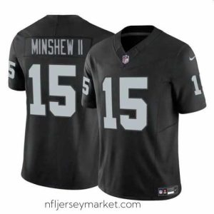 Exquisite Las Vegas Raiders 15 Gardner Minshew II Black 2024 F.U.S.E Vapor Untouchable Stitched Football Jersey
