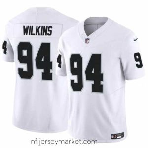 Luxurious Las Vegas Raiders 94 Christian Wilkins White 2024 F.U.S.E Stitched Football Jersey