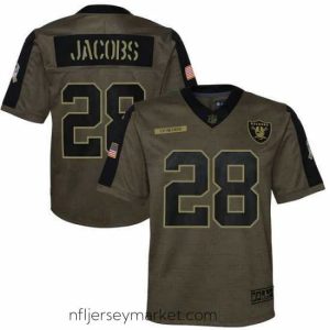 Premium Las Vegas Raiders Josh Jacobs Nike Olive 2021 Salute To Service Game Jersey