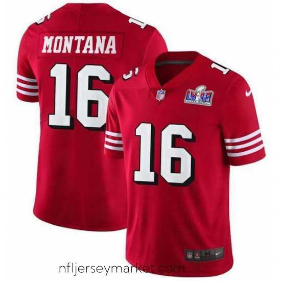 Gorgeous NFL San Francisco 49ers 16 Joe Montana Red Vapor Untouchable Limited Stitched 2024 Super Bowl LVIII Jersey
