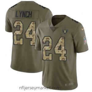 Alluring Nike Oakland Raiders 24 Marshawn Lynch Limited OliveCamo 2017 Salute to Service NFL Jersey