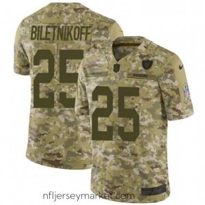 Irresistible Nike Oakland Raiders 25 Fred Biletnikoff Limited Camo 2018 Salute to Service NFL Jersey