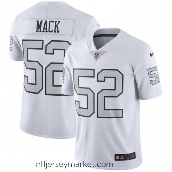 Irresistible Nike Oakland Raiders 52 Khalil Mack Elite White Rush Vapor Untouchable NFL Jersey