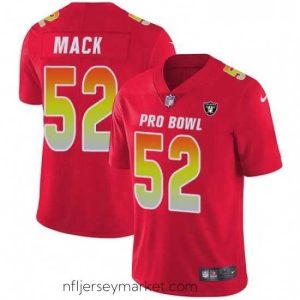 Stunning Nike Oakland Raiders 52 Khalil Mack Limited Red 2018 Pro Bowl NFL Jersey
