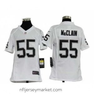 Stunning Nike Oakland Raiders #55 McCLAIN White jerseys