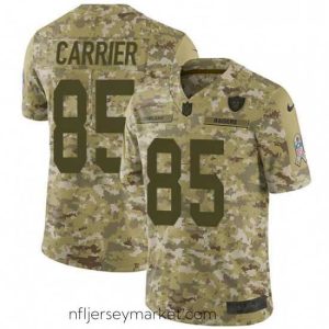 Premium Nike Oakland Raiders 85 Derek Carrier Limited Camo 2018 Salute to Service NFL Jersey