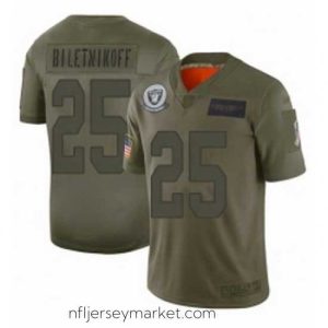 Top notch Oakland Raiders 25 Fred Biletnikoff Limited Camo 2019 Salute to Service Football Jersey