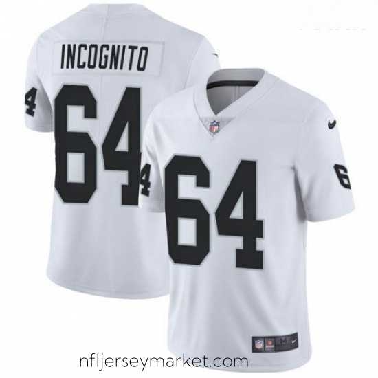 Exquisite Oakland Raiders #64 Richie Incognito Vapor Untouchable Limited White Jersey