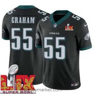 Premium Philadelphia Eagles Brandon Graham #55 Black 2024 2025 Super Bowl LIX F.U.S.E Stitched NFL Jersey