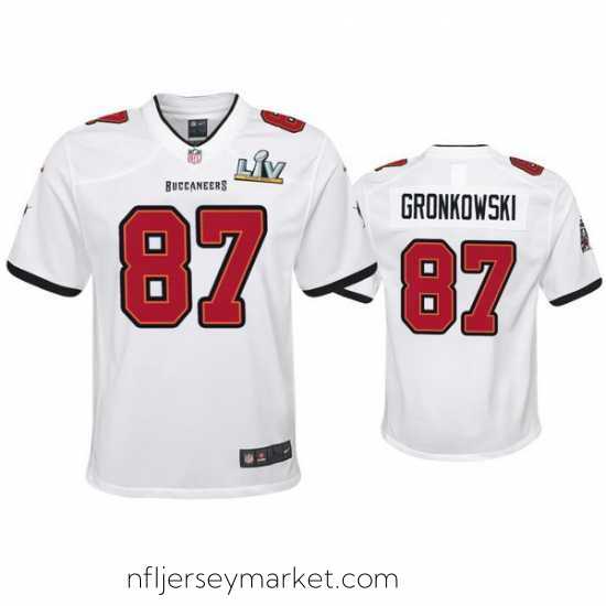 Stunning Rob Gronkowski Buccaneers White Super Bowl Lv Game Jersey
