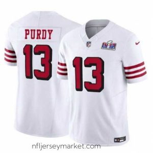 Top notch San Francisco 49ers 13 Brock Purdy 2023 F.U.S.E  New White Vapor Untouchable Limited Stitched Football 2024 Super Bowl LVIII Jersey