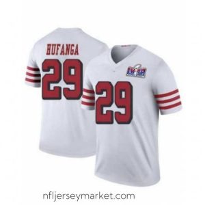 Magnificent San Francisco 49ers 29 Talanoa Hufanga White Throwback 2023 F.U.S.E  With John Madden Patch Vapor Limited Stitched Football 2024 Super Bowl LVIII Jer